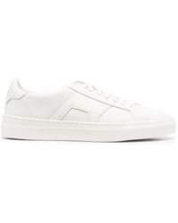 Santoni - Logo-Print Panelled-Design Sneakers - Lyst