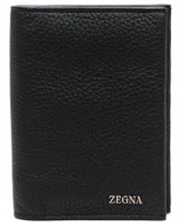 Zegna - Porte-cartes en cuir à plaque logo - Lyst