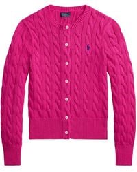 Polo Ralph Lauren - Accent Cable-Knit Cardigan - Lyst