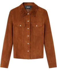 Versace - Veste En Daim À Fleurs - Lyst
