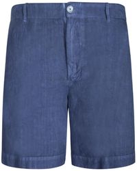 120% Lino - Elasticated-Waistband Patch-Pocket Shorts - Lyst