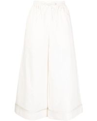Yves Salomon - Wide Leg Cropped Trousers - Lyst