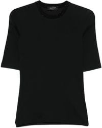 Fabiana Filippi - T-Shirt Con Decorazione Sul Collo - Lyst