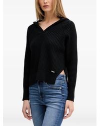 DKNY - Ribbed-Knit Hooded Sweater - Lyst
