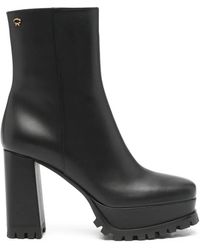 Gianvito Rossi - Block-Heel Leather Ankle Boots - Lyst
