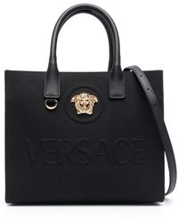 Versace - La Medusa Canvas & Leather Tote - Lyst