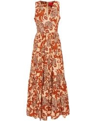 La DoubleJ - Big Botanical-Print Poplin Dress - Lyst
