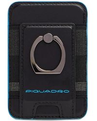 Piquadro - Square Ring-Detail Magsafe Cardholder - Lyst