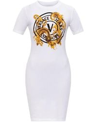 Versace Jeans Couture - Logo-Print Mini Dress - Lyst