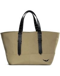 Zadig & Voltaire - Leather-Trimmed Canvas Tote Bag - Lyst