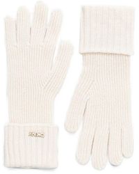 DKNY - Logo-Plaque Ribbed-Knit Gloves - Lyst