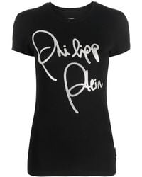 Philipp Plein - Logo-Print Cotton T-Shirt - Lyst