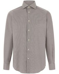 BOGGI - Houndstooth Cotton Shirt Regular-Fit - Lyst