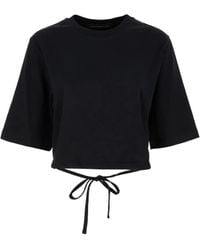 Department 5 - Tie-Back Cropped T-Shirt - Lyst
