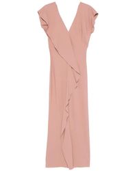 Patrizia Pepe - Robe Longue Volantée À Col V - Lyst