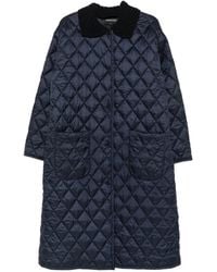 Fabiana Filippi - Quilted Contrast-Collar Coat - Lyst