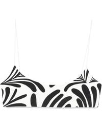 Cala De La Cruz - Leaf-Print Bikini Top - Lyst