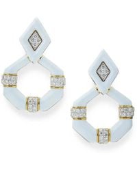 David Webb - Irving Place Diamond And Enamel Earrings - Lyst