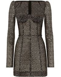 Dolce & Gabbana - Sequin-embellished Corset Mini Dress - Lyst
