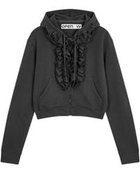 OPEN YY - Ruffle Zip-Up Hoodie - Lyst