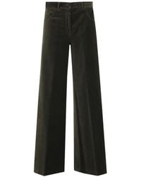 Aspesi - Velvet Wide-Leg Trousers - Lyst
