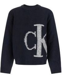 Calvin Klein - Pullover Mit Logo-Intarsie - Lyst