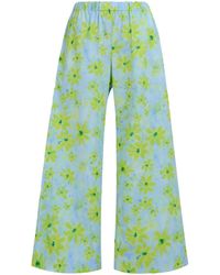 Marni - Floral-print Wide-leg Trousers - Lyst