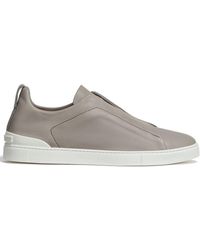 Zegna - Leather Triple Stitch Sneakers - Lyst