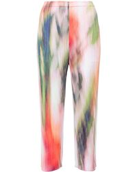 Pleats Please Issey Miyake - Pleated Cropped Trousers - Lyst