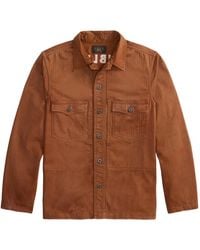 RRL - Striped Cotton Overshirt - Lyst
