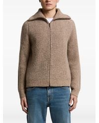 Peserico - Ribbed-Knit Zip-Up Cardigan - Lyst
