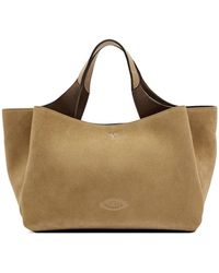 Tod's - Debossed-Logo Suede Shoulder Bag - Lyst