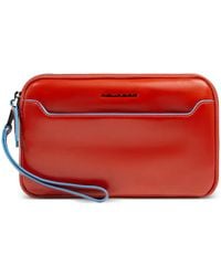 Piquadro - Removable Strap Leather Clutch Bag - Lyst
