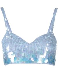 P.A.R.O.S.H. - Cropped Top Met Iriserende Pailletten - Lyst