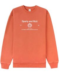 Sporty & Rich - Crest-Print Crew-Neck Sweatshirt - Lyst