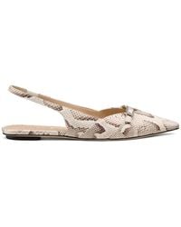Stuart Weitzman - Georgie Snake-Print Slingback Pumps - Lyst