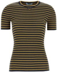 Prada - Haut Rayé À Logo Brodé - Lyst