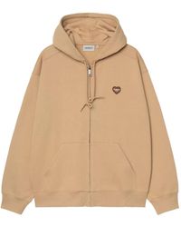 Carhartt - Hoodie Met Hartlogo En Rits - Lyst