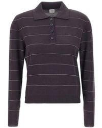 Eleventy - Striped Wool Polo Shirt - Lyst