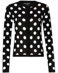 Dolce & Gabbana - Polka Dot-pattern Button-up Cardigan - Lyst