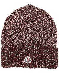 Moncler - Zopfmuster-Beanie Mit Logo-Detail - Lyst