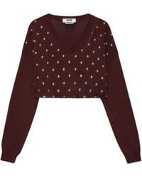 MSGM - Studded V-Neck Knitwear - Lyst