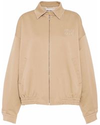Miu Miu - Oversized Cotton Blouson Jacket - Lyst