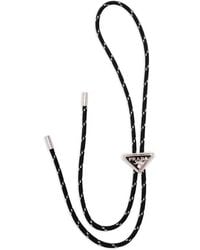 Prada - Triangle Logo Rope Tie - Lyst