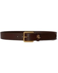 Ralph Lauren - Logo-Plaque Leather Belt - Lyst