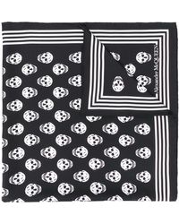 Alexander McQueen Seidenschal mit Totenkopf-Print - Schwarz