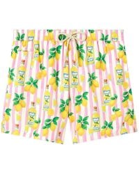 MC2 Saint Barth - Lighting Striped Limoncello-Print Swim Shorts - Lyst
