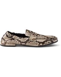 Prada - Shuffle Printed Ayers Leather Loafers - Lyst
