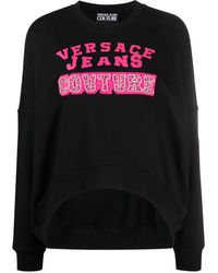 Versace - Crystal-embellished Logo-print Sweatshirt - Lyst