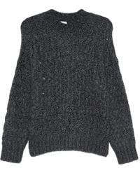 Eleventy - Cable-Knit Sequin-Embellished Sweater - Lyst